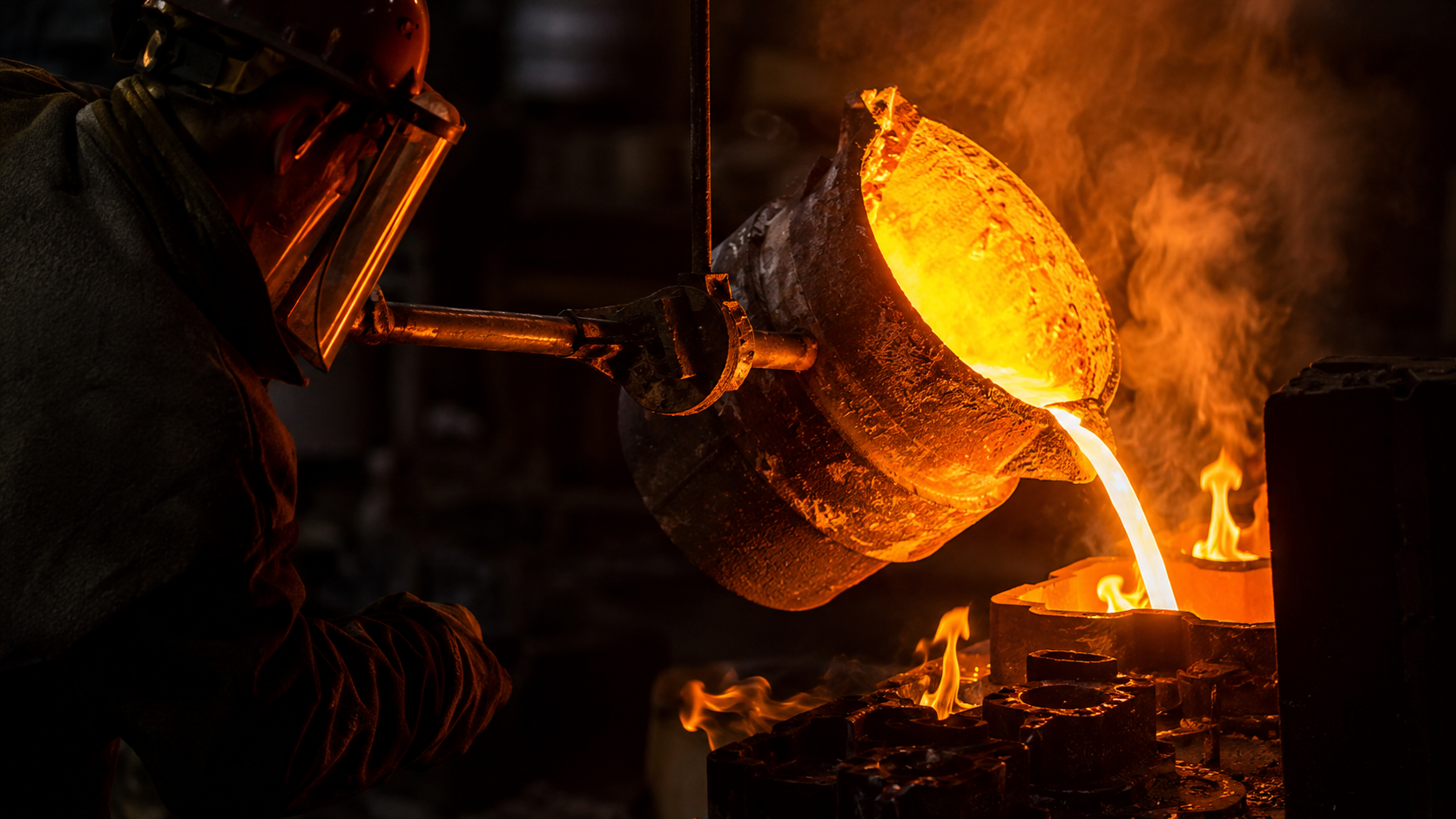 Industria de fundición — molten metal y control de calidad